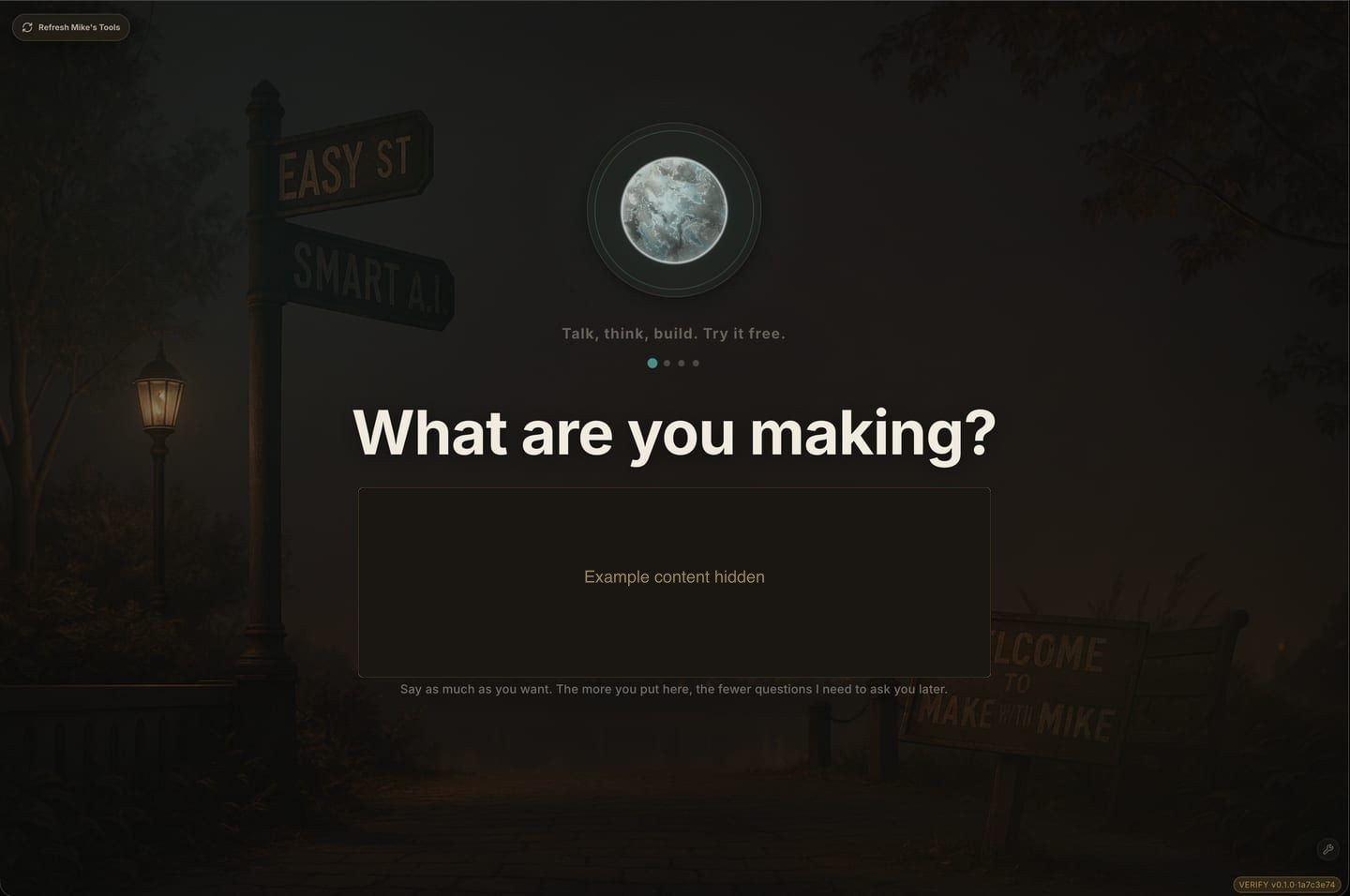 The app asks: What are you making?